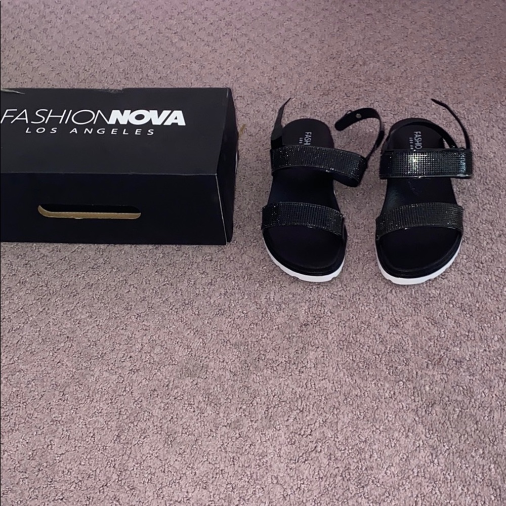 Black Sparkly Sandals